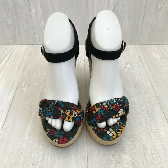 Kensie Girl Floral Wedge Open Toe Platform Sandals - Picture 2 of 7